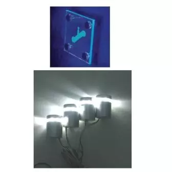 Mocowanie szyldu 4x25x25 z LED Chrom-białe