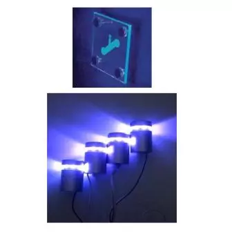 Mocowanie szyldu 4xh25x25 z LED Aluminium-niebieskie