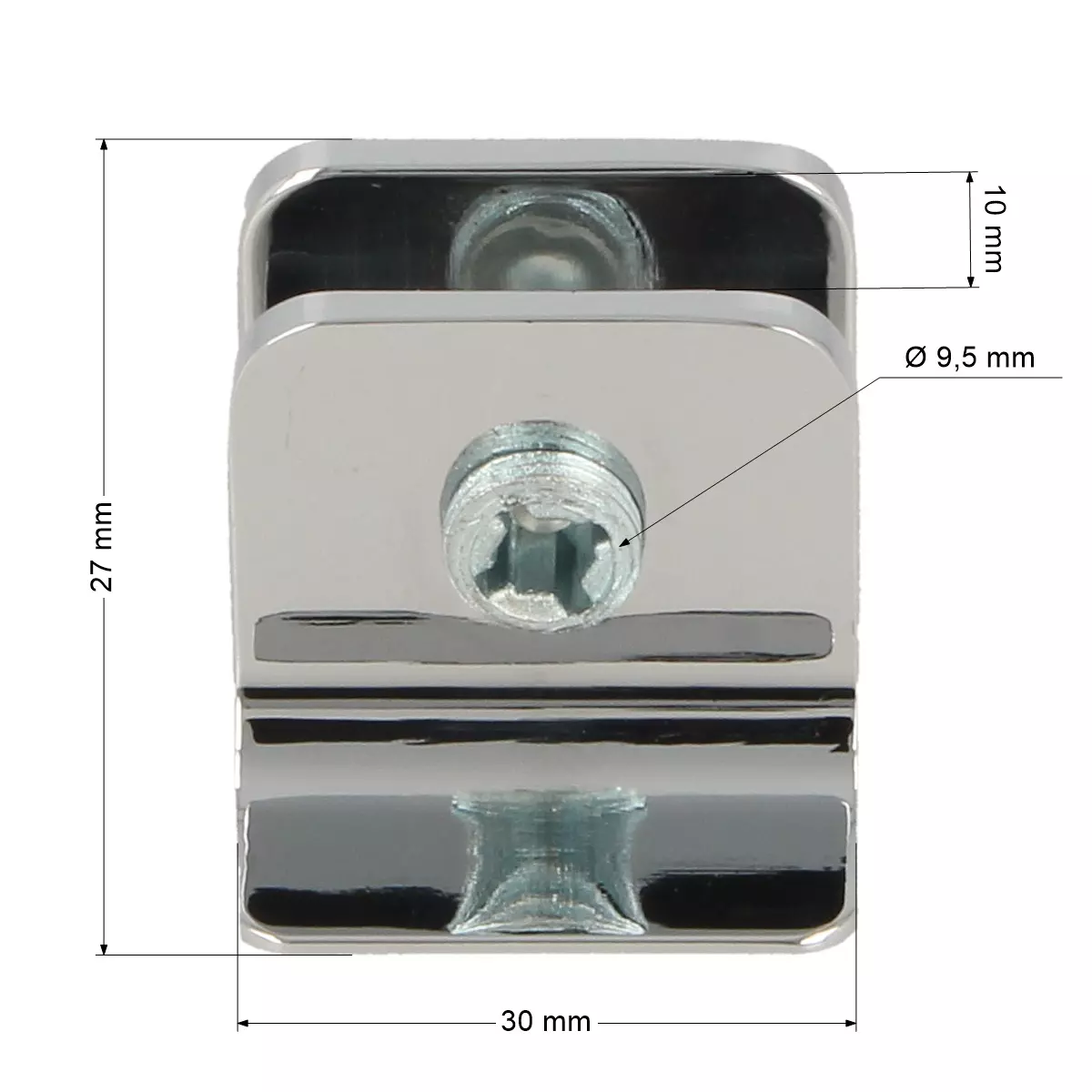 Uchwyt półki szklanej Square X-Strong 4-8mm chrom