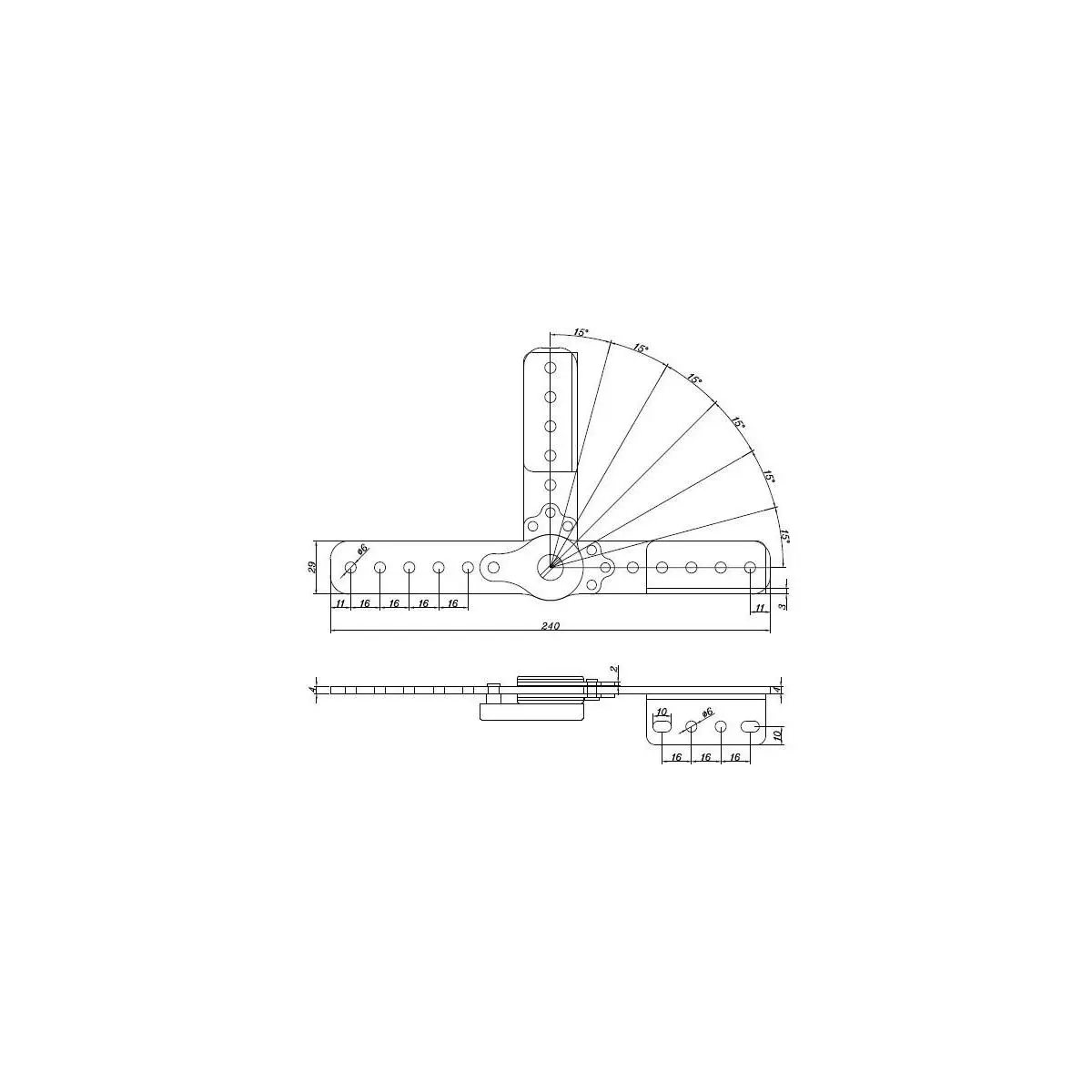 Mechanizm zagłówka sofy FIX 90-180°