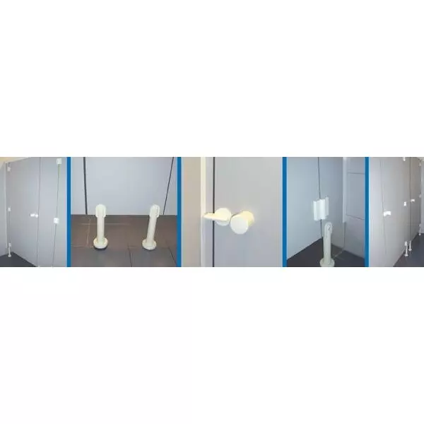 Okucia kabin toaletowych WC 12-18mm Białe Lewe Zestaw