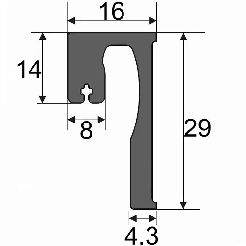 Profil przyścienny do montażu uszczelki magnetycznej L-2,5m