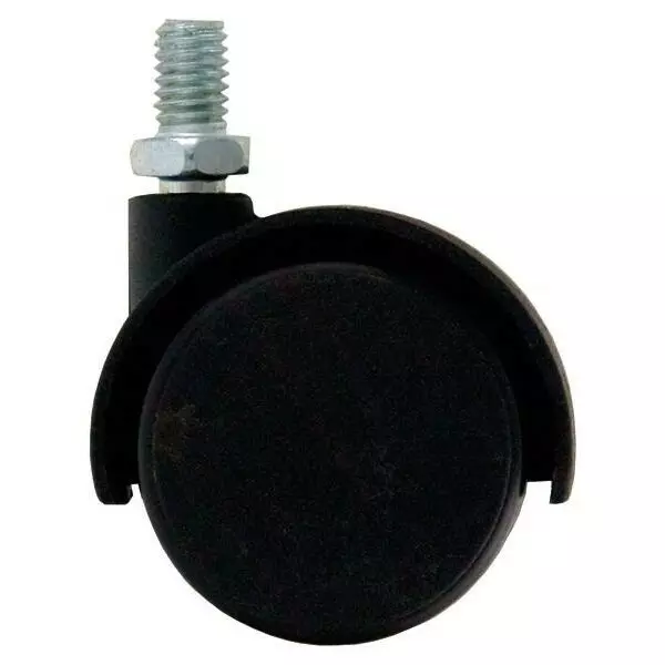 Kółko meblowe fi50 h60 mm gwintowany trzpień M10 czarne