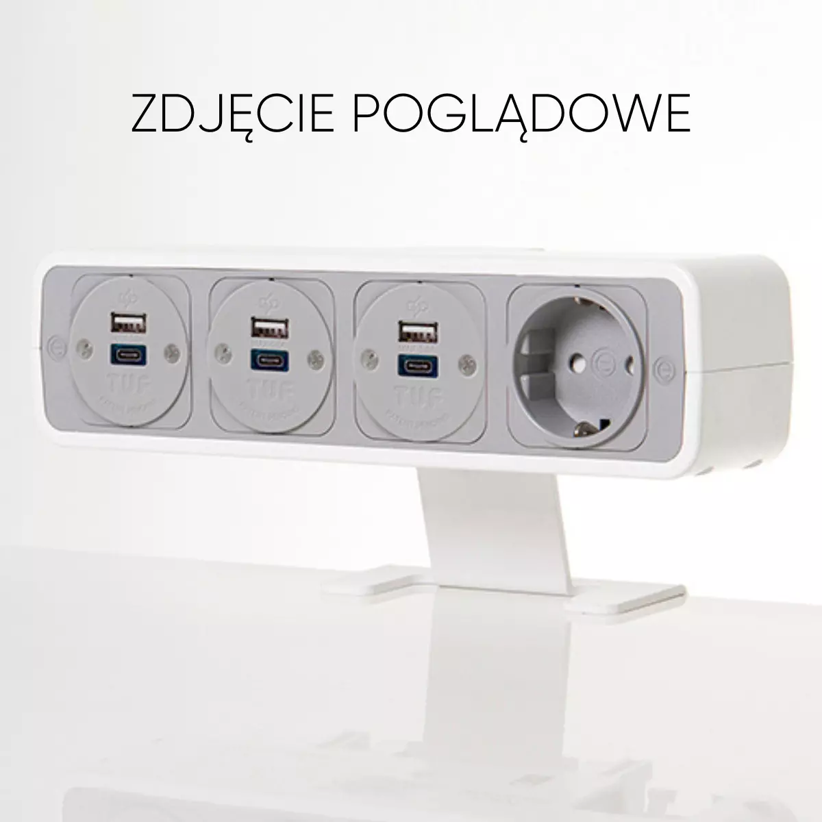 Mediaport PULSE 2x230V FR - USB TUF A+C biały