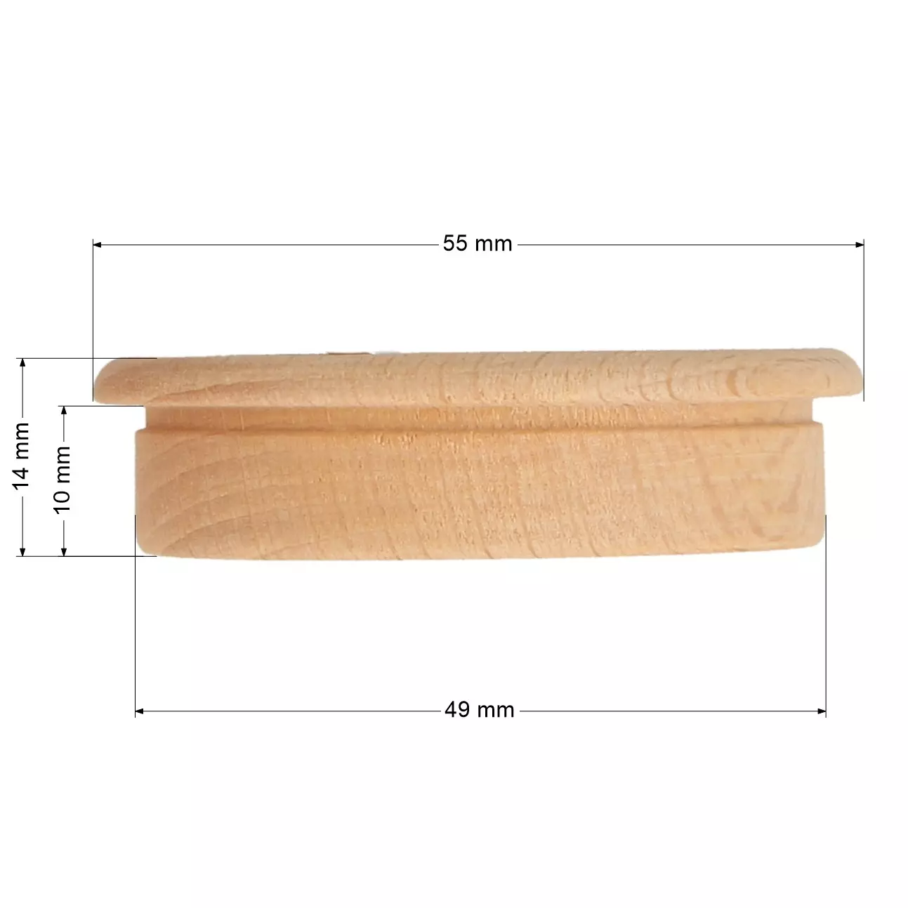 Uchwyt meblowy wpuszczany ø49x10mm drewno buk