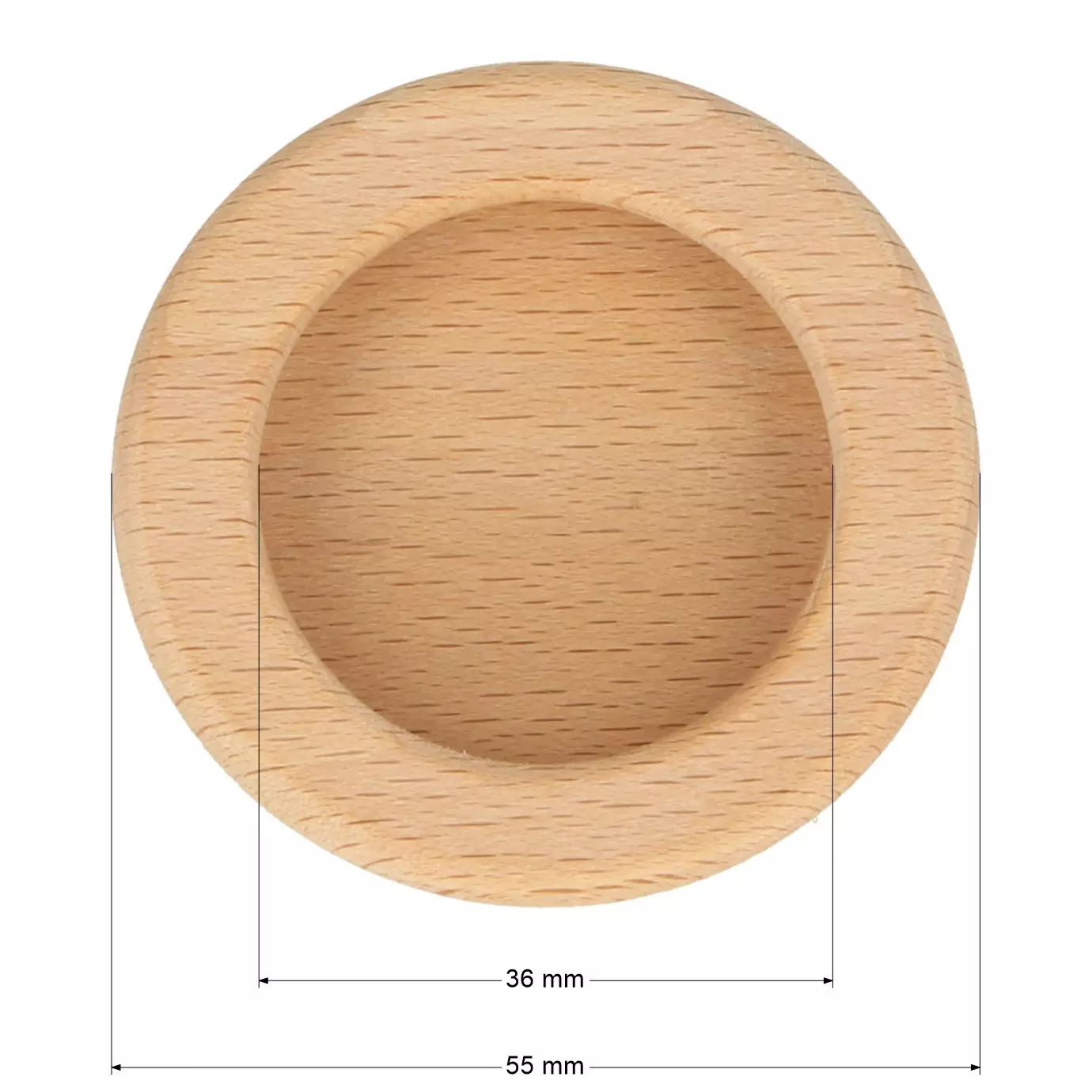Uchwyt meblowy wpuszczany ø49x10mm drewno buk