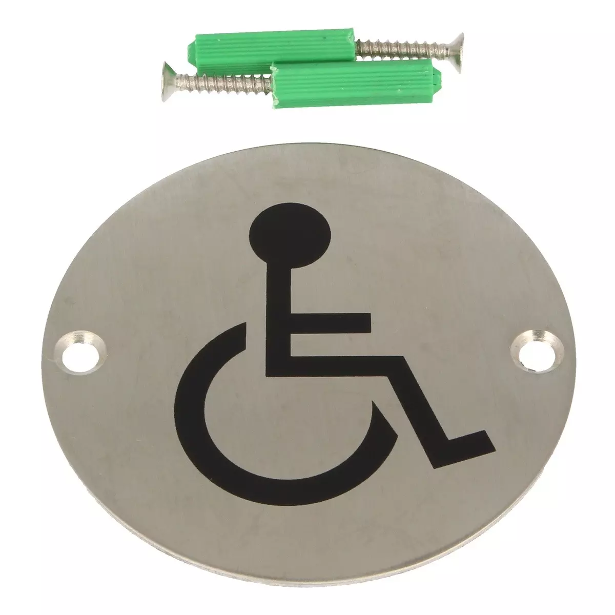 Piktogram tabliczka Hakner na drzwi toalety SS304 z otworami WC dla inwalidów
