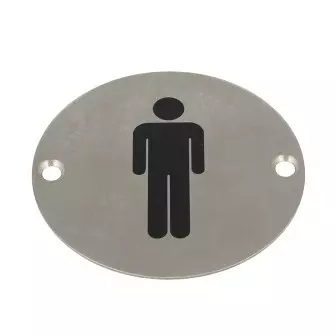 Piktogram tabliczka Hakner na drzwi toalety SS304 z otworami WC męskie
