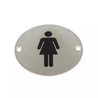 Piktogram tabliczka Hakner na drzwi toalety SS304 z otworami WC damskie