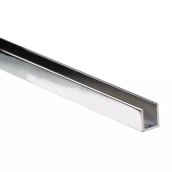 Profil aluminiowy U do szkła 8mm L-3m chrom