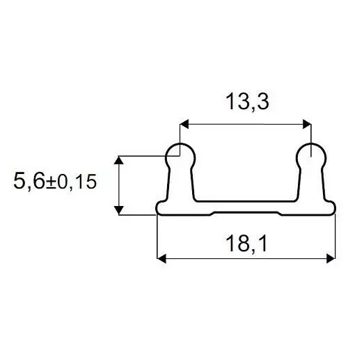 Profil dolny jezdny C system przesuwny gablot szklanych 2010/8600 2000mm